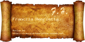 Franczia Henrietta névjegykártya