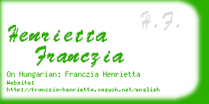 henrietta franczia business card